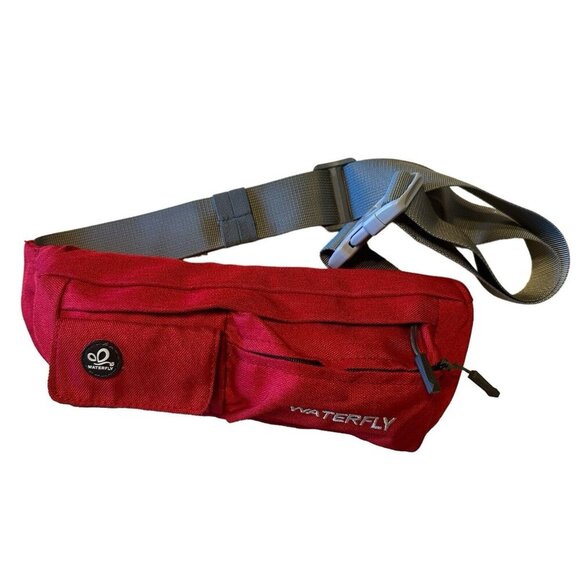 Waterfly Fanny‎ Pack Chest Waist Bag Lightweight Adjustable Belt Red Gray Hiking - Picture 1 of 10